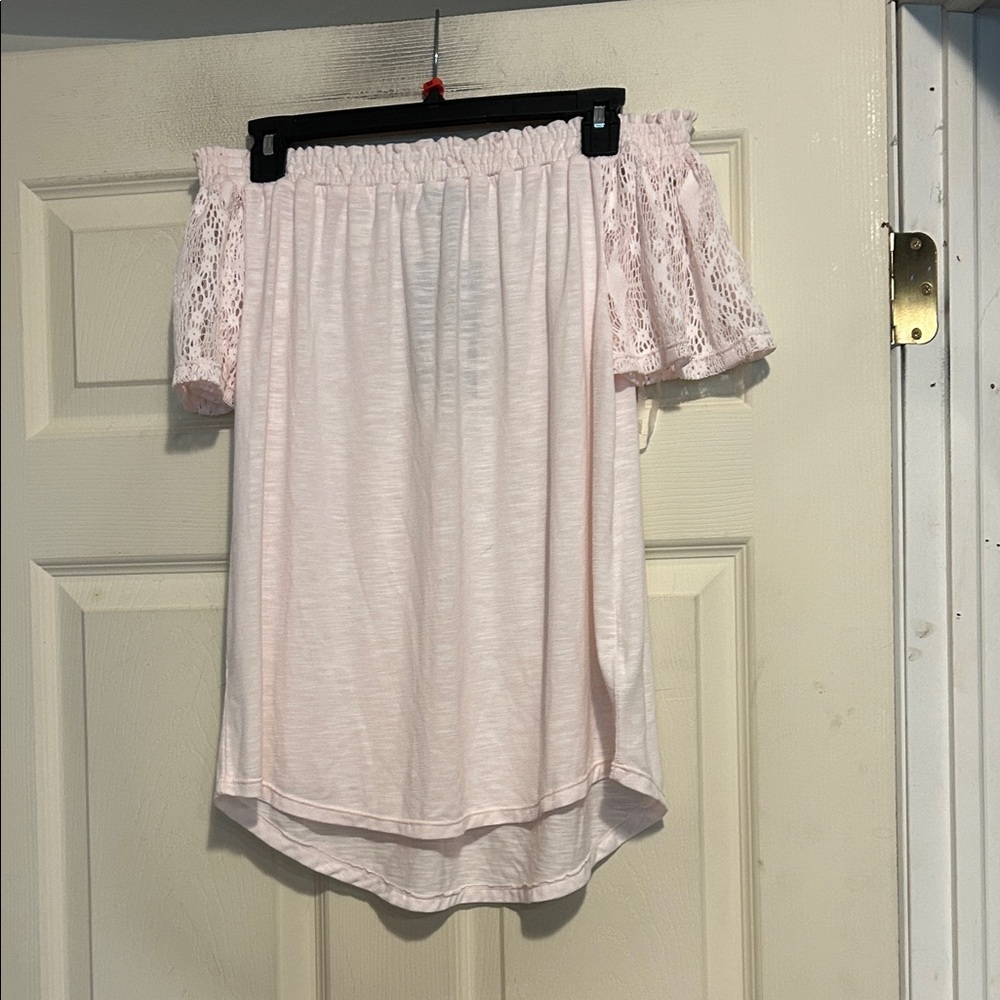 Jones New York Pink Off The Shoulder Top Size Small